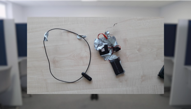 Neleistina pasiklausymo įranga per egzaminą Regitroje