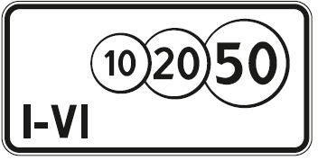 840 – Mokamos paslaugos (Nurodo, kad už paslaugas reikia mokėti. Lentelė, įrengta kartu su kelio ženklu „Kelio arba dviračių trasos numeris“, pažymi vietą, nuo kurios kelias mokamas. Jeigu lentelėje nurodytas galiojimo laikas, už paslaugas reikia mokėti nurodytu laiku. Prie lentelės gali būti nurodoma informacija apie rinkliavų zoną)