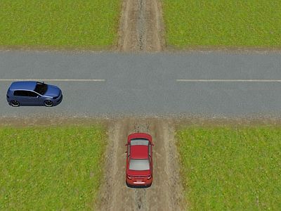 Dešiniosios rankos taisyklė kelyje su žvyro danga